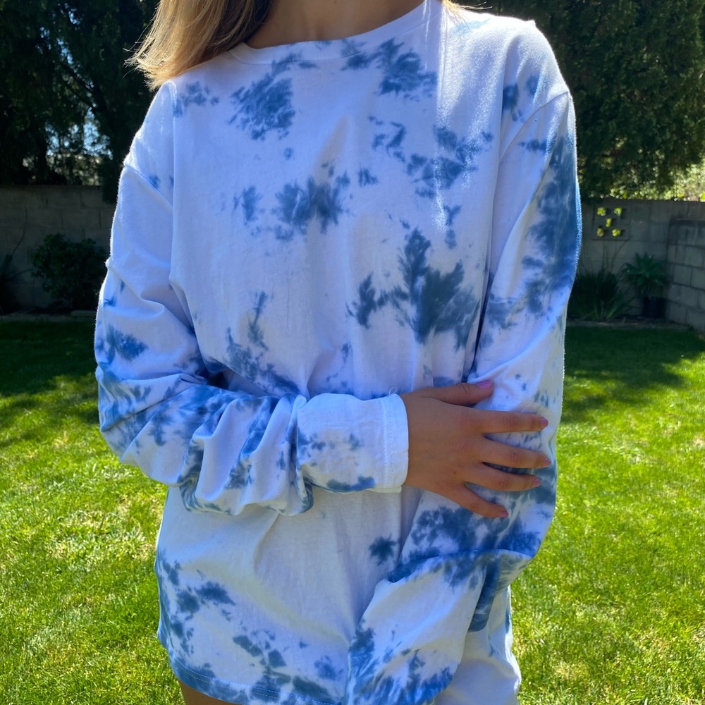 Blue Tie Dyed Long Sleeve